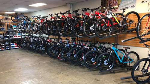 inside shop bikes